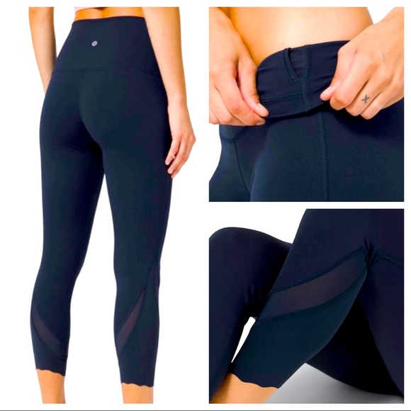 lululemon athletica Pants - LIKE NEW lululemon Wunder Under HR 23” Crop Luxtreme Scalloped High Leggings 4